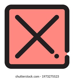 Close, delete, remove, reject, decline icon symbol in red outline color