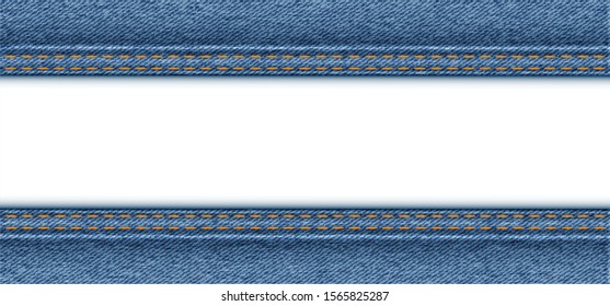 Close up Denim jeans texture Vector clothing background Closeup details line pattern Empty jacket canvas grunge linen fabric woven banner detail Western country love Casual blue dreass day clothes