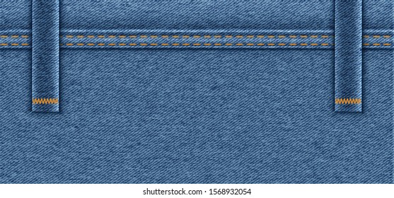 Close up Denim jeans texture Vector clothing background Closeup details line pattern Empty jacket canvas grunge linen fabric woven banner detail Western country love Casual blue dreass day clothes