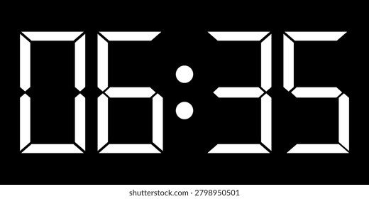 Close up of a digital clock main display showing time in seven segment digits