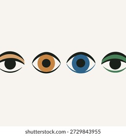 Close Up of Diverse Human Eyes