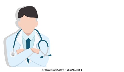 Close up Doctor with stethoscope Medical banner background