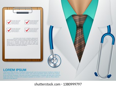Close up of a doctors lab white background