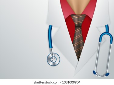 Close up of a doctors lab white background