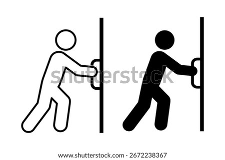 Close the door icon sign, Keep this door closed icon. Flat vector illustration design isolated on white background.