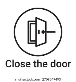 Cierra el icono de la puerta. Símbolo de línea de Vector para un Sitio web, tarjeta de producto, presentación y App móvil, embalaje o instrucción. Signo de esquema editable