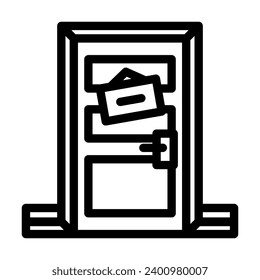 close door line icon vector. close door sign. isolated contour symbol black illustration
