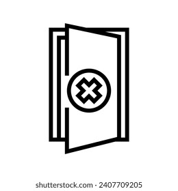 Zeilensymbol in der Nähe. Türschild. isoliertes Kontursymbol
