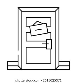 close door line icon vector. close door sign. isolated contour symbol black illustration