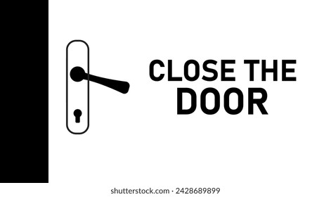 close the door sign on white backgroud