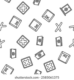 close door store shop board vector seamless pattern thin line illustration