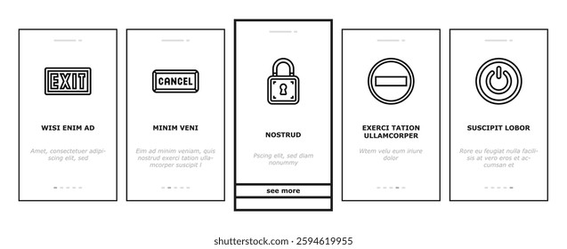 close door store shop board onboarding mobile vector business hanging, mark cancel, office delete, x sorry, exit, check, button, time close door store shop board illustrations