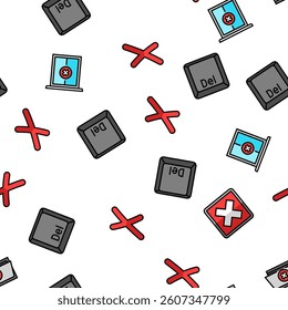close door store shop board vector seamless pattern thin line illustration
