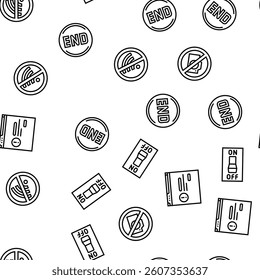 close door store shop board vector seamless pattern thin line illustration