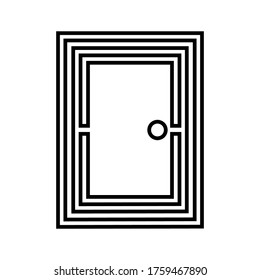 Close doors icon, outline vector sign, linear style pictogram isolated on white. Symbol, logo illustration. Editable stroke. Eps10 vector illustration.