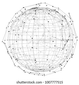 Close up of the Earth and a network lines on top of it. Concept of globalisation. A beautiful element for your design. Vector EPS10 format, rendering of 3d