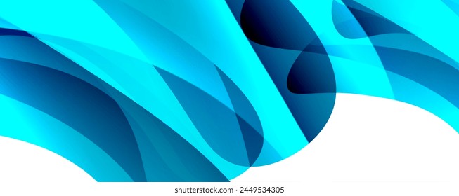 Nahaufnahme einer elektrischen blauen Welle auf weißem Hintergrund, die dem Design der Automobilbeleuchtung mit Schattierungen von Azurblau und Aqua ähnelt und ein Haubenemblem erzeugt