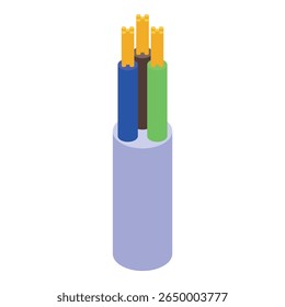 Primer plano de un cable eléctrico que revela sus cables de cobre internos, destacando los componentes del cableado eléctrico