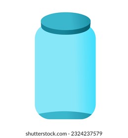 Close empty glass jar for food and canned food