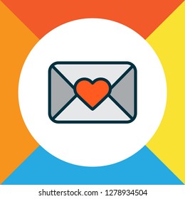 Close envelope icon colored line symbol. Premium quality isolated love letter element in trendy style.