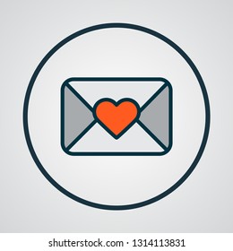 Close envelope icon colored line symbol. Premium quality isolated love letter element in trendy style.
