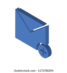Close envelope isometric left top view 3D icon