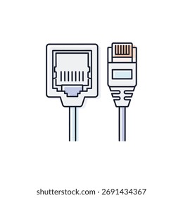 Feche o conector do cabo Ethernet e a porta no vetor