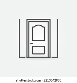 Icono o símbolo de concepto de línea delgada del vector de la puerta exterior