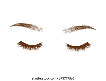 Close Eye and EyeBrow Isolated isolated