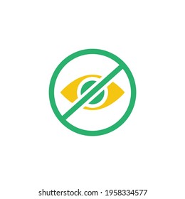 Cerrar el ojo, icono del ojo en ayunas en el icono de color, aislado en el fondo blanco 