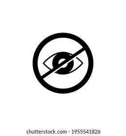 Close eye, fasting eye icon in solid black flat shape glyph icon, isolated on white background 