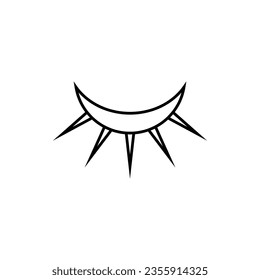 Close Eye Icon. Unseen, No Sight. Secret, Sleep Symbol.