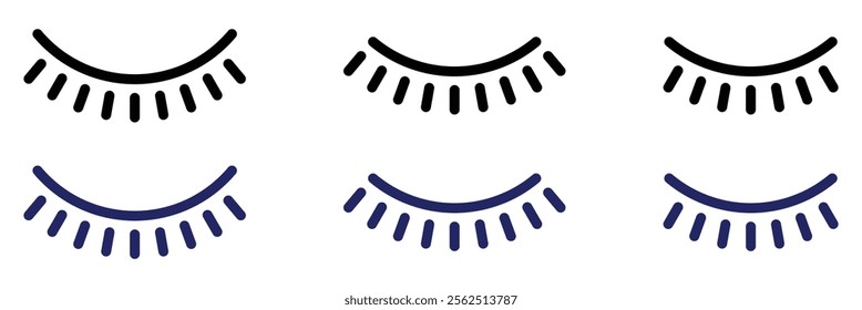 Close eye icon vector in modern style. Hidden icon concept. Eyelash icon vector illustration.