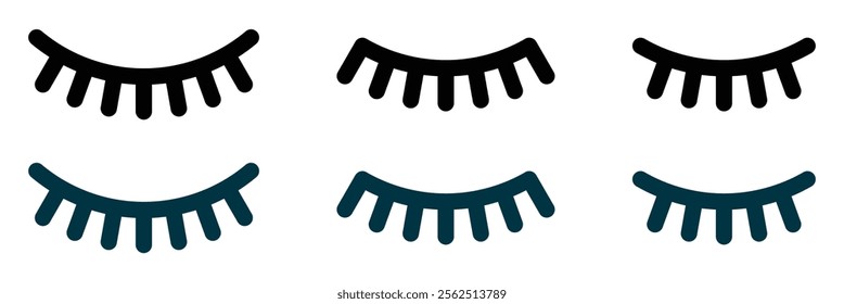 Close eye icon vector in modern style. Hidden icon concept. Eyelash icon vector illustration.