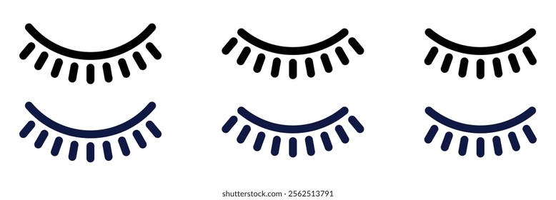 Close eye icon vector in modern style. Hidden icon concept. Eyelash icon vector illustration.