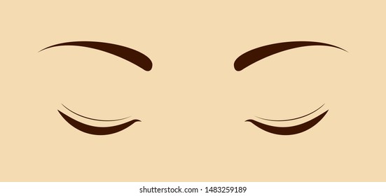 Close up face with closed eyes