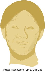 close up face flat illustration