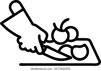 Close Up of Family Cutting Vegetables Together concept as A close up image focusing on a family hands chopping vegetables on a wooden cutting board. The bright colors of the vegeta