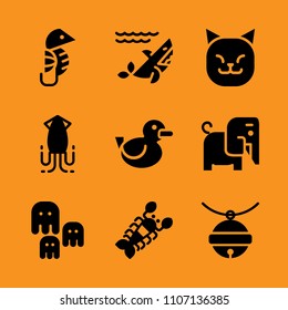 close, fashion, poison and elephant icon set. Vector illustration for web and design.