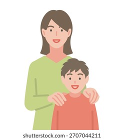 A close father and son with their hands on each other's shoulders