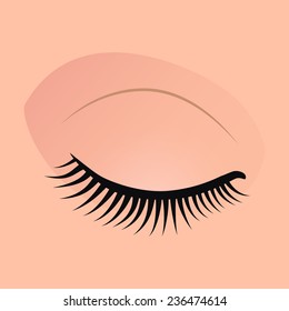 Close female eyes image with beautifully fashion make up. Vector illustration for health glamour design. Woman eyes.