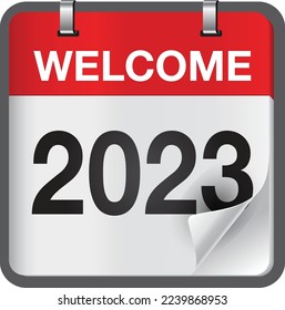 Cierre del primer día del año 2023 en el calendario. El año nuevo es el primer día del año en el calendario gregoriano.