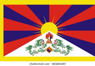 close up flag of Tibet
