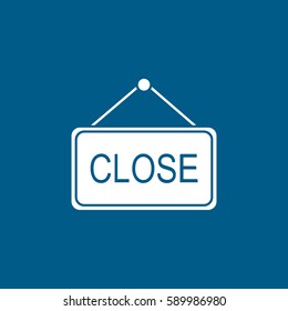 Close Flat Icon On Blue Background