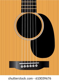 close up of folk guitar instrument face vector illustrations