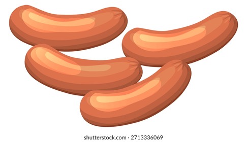 Un primer plano de cuatro perros calientes