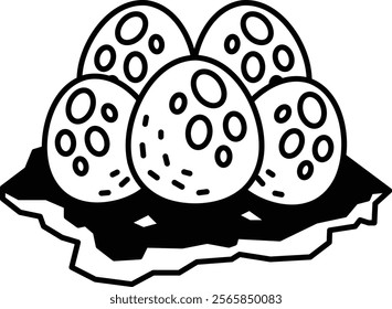 A close up of four round objects with a black background. The objects are small and appear to be made of some sort of material. Scene is calm and peaceful, as the objects are not moving