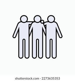 Close Friend Icon. Friendship, Together. Best Relationship Symbol.