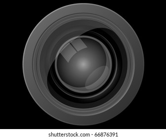 Close Up Front View of a Camera Lens