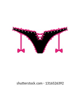 Close up front view of panties for role playing isolated on white background.